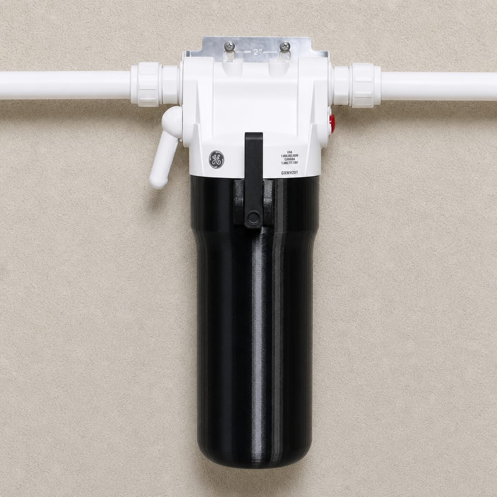 GE GXWH20T filter protected with black sunlight-blocking cover
